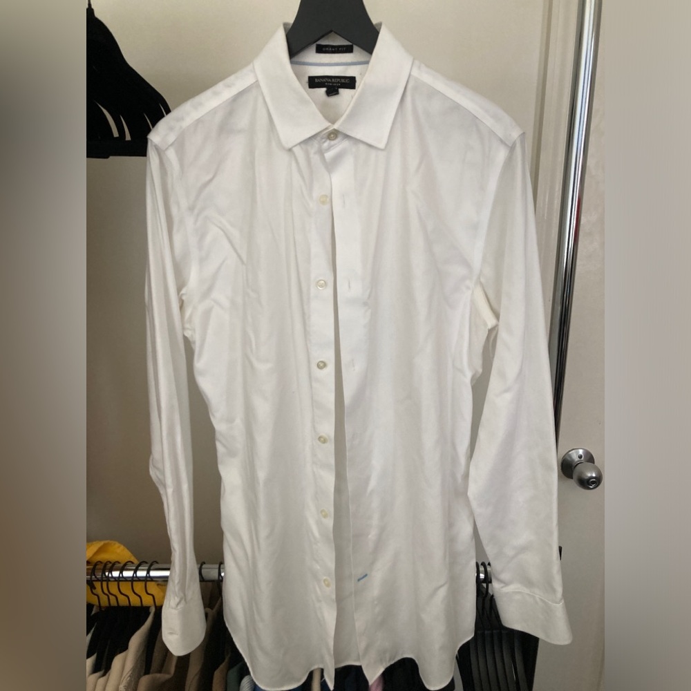 Banana Republic White Grant Fit Dress Shirt